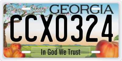 GA license plate CCX0324