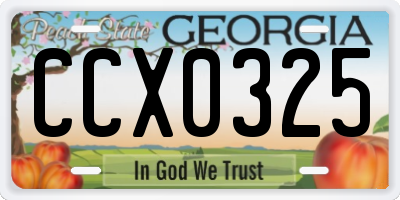 GA license plate CCX0325