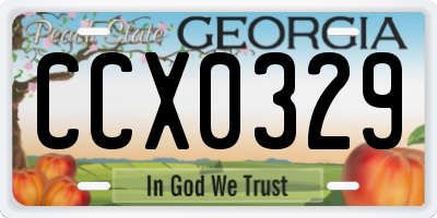 GA license plate CCX0329
