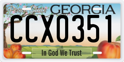 GA license plate CCX0351