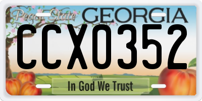 GA license plate CCX0352