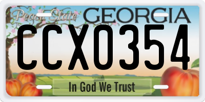 GA license plate CCX0354