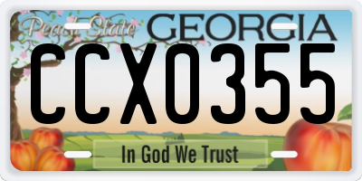 GA license plate CCX0355