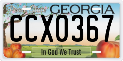 GA license plate CCX0367