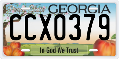 GA license plate CCX0379