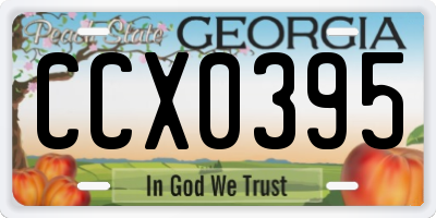 GA license plate CCX0395