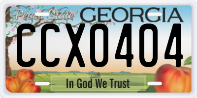 GA license plate CCX0404