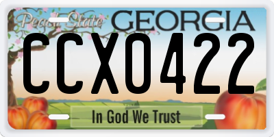 GA license plate CCX0422