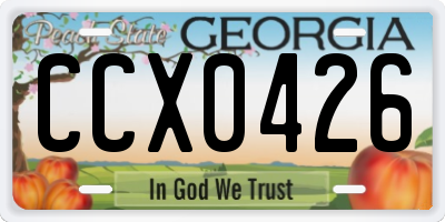GA license plate CCX0426