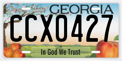 GA license plate CCX0427
