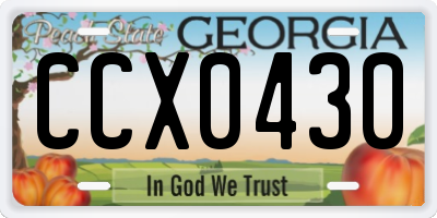 GA license plate CCX0430