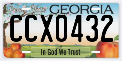 GA license plate CCX0432