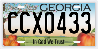 GA license plate CCX0433