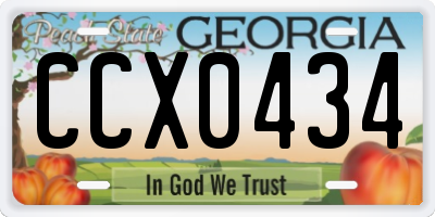 GA license plate CCX0434