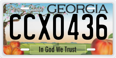 GA license plate CCX0436
