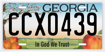 GA license plate CCX0439