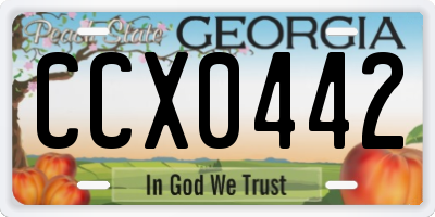 GA license plate CCX0442