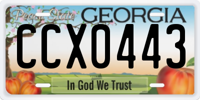 GA license plate CCX0443