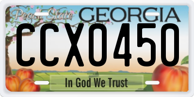 GA license plate CCX0450