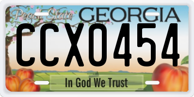 GA license plate CCX0454