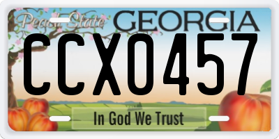 GA license plate CCX0457