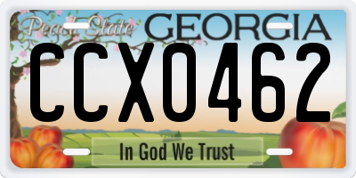 GA license plate CCX0462