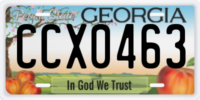GA license plate CCX0463