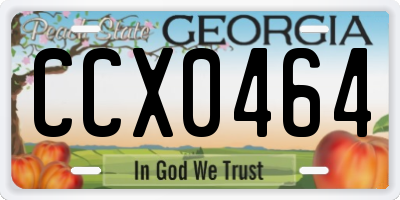 GA license plate CCX0464