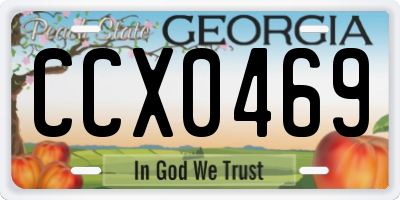 GA license plate CCX0469