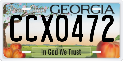 GA license plate CCX0472