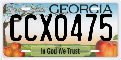 GA license plate CCX0475