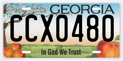 GA license plate CCX0480
