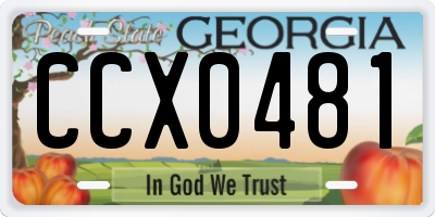 GA license plate CCX0481