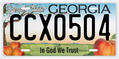 GA license plate CCX0504
