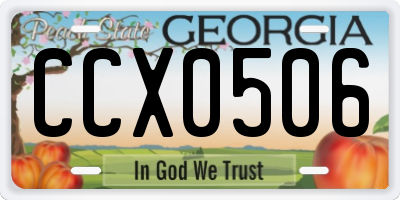 GA license plate CCX0506