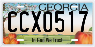 GA license plate CCX0517