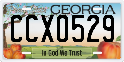 GA license plate CCX0529