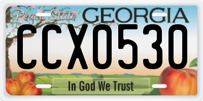 GA license plate CCX0530