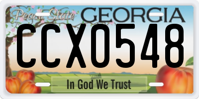 GA license plate CCX0548