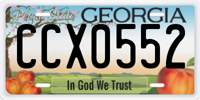 GA license plate CCX0552