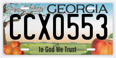 GA license plate CCX0553