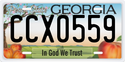 GA license plate CCX0559