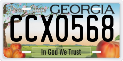 GA license plate CCX0568