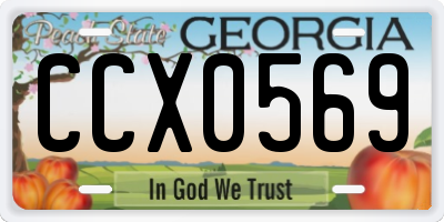 GA license plate CCX0569