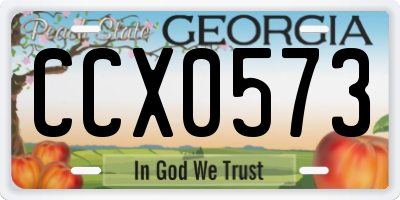 GA license plate CCX0573