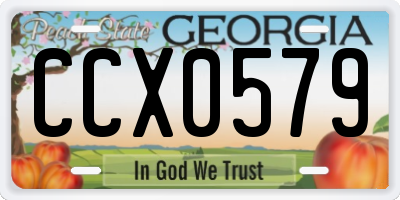 GA license plate CCX0579