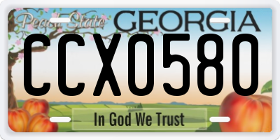 GA license plate CCX0580