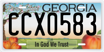 GA license plate CCX0583