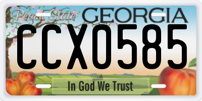 GA license plate CCX0585