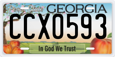 GA license plate CCX0593